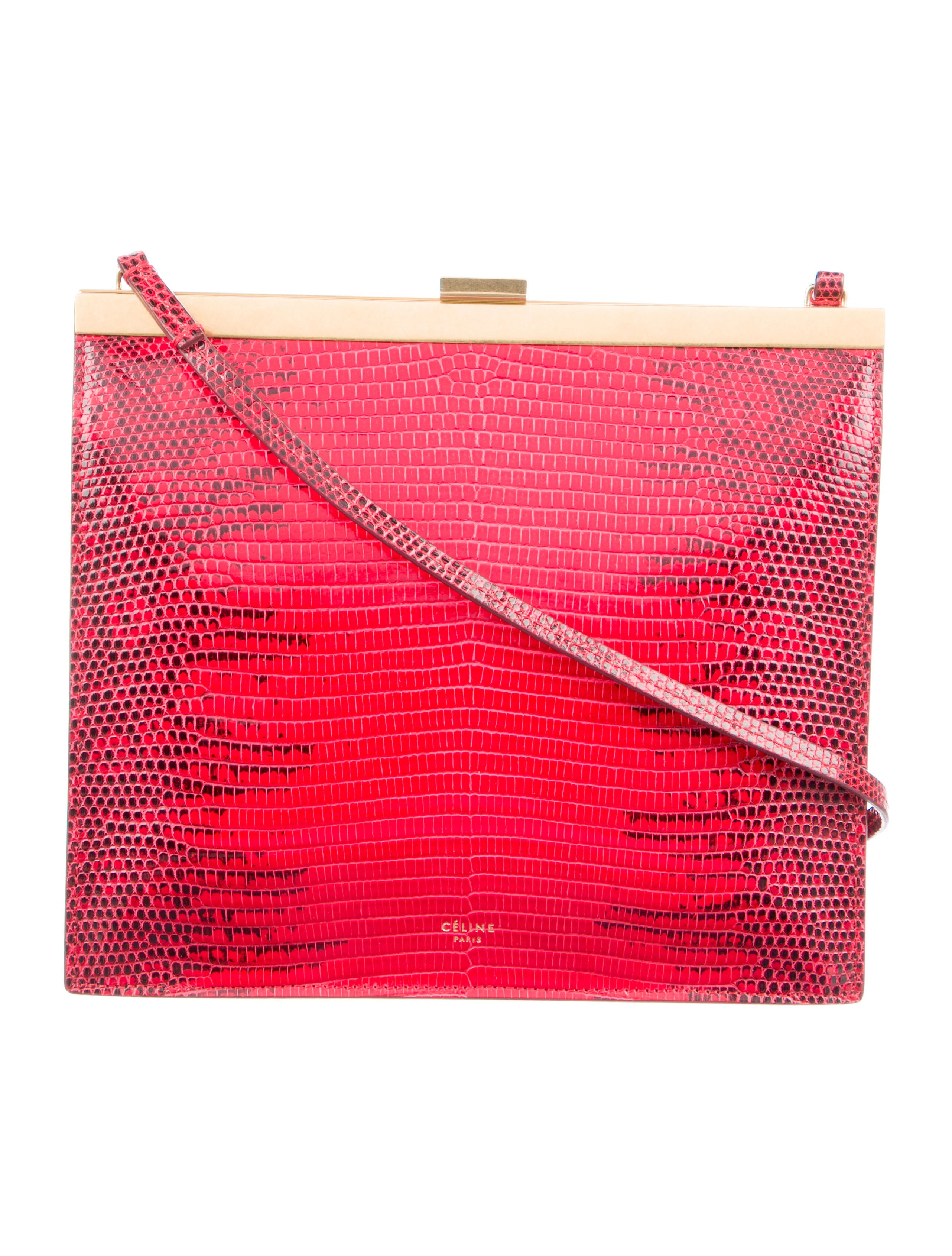 Celine Céline Small Python Box Bag Red Crossbody Bags, Handbags