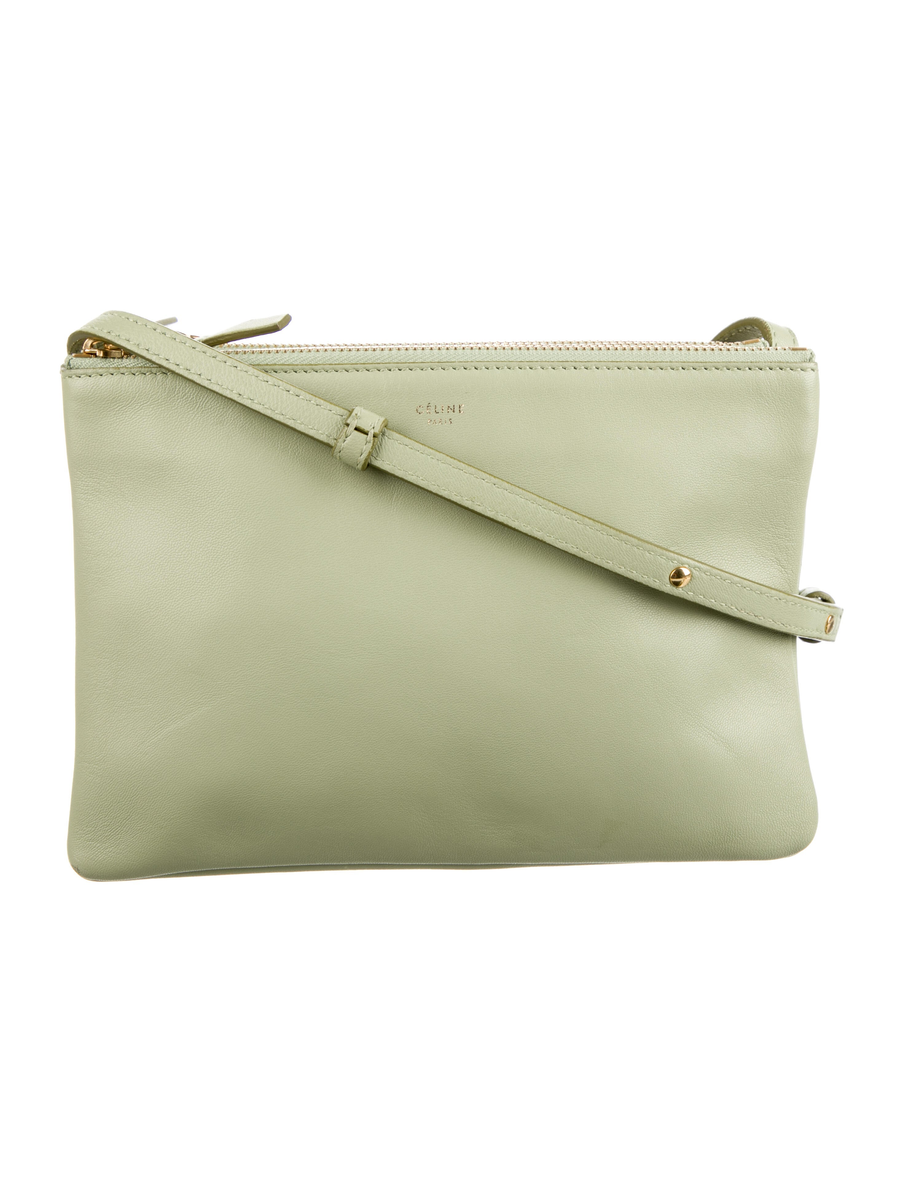 Celine Small Trio Crossbody Bag Green Crossbody Bags, Handbags