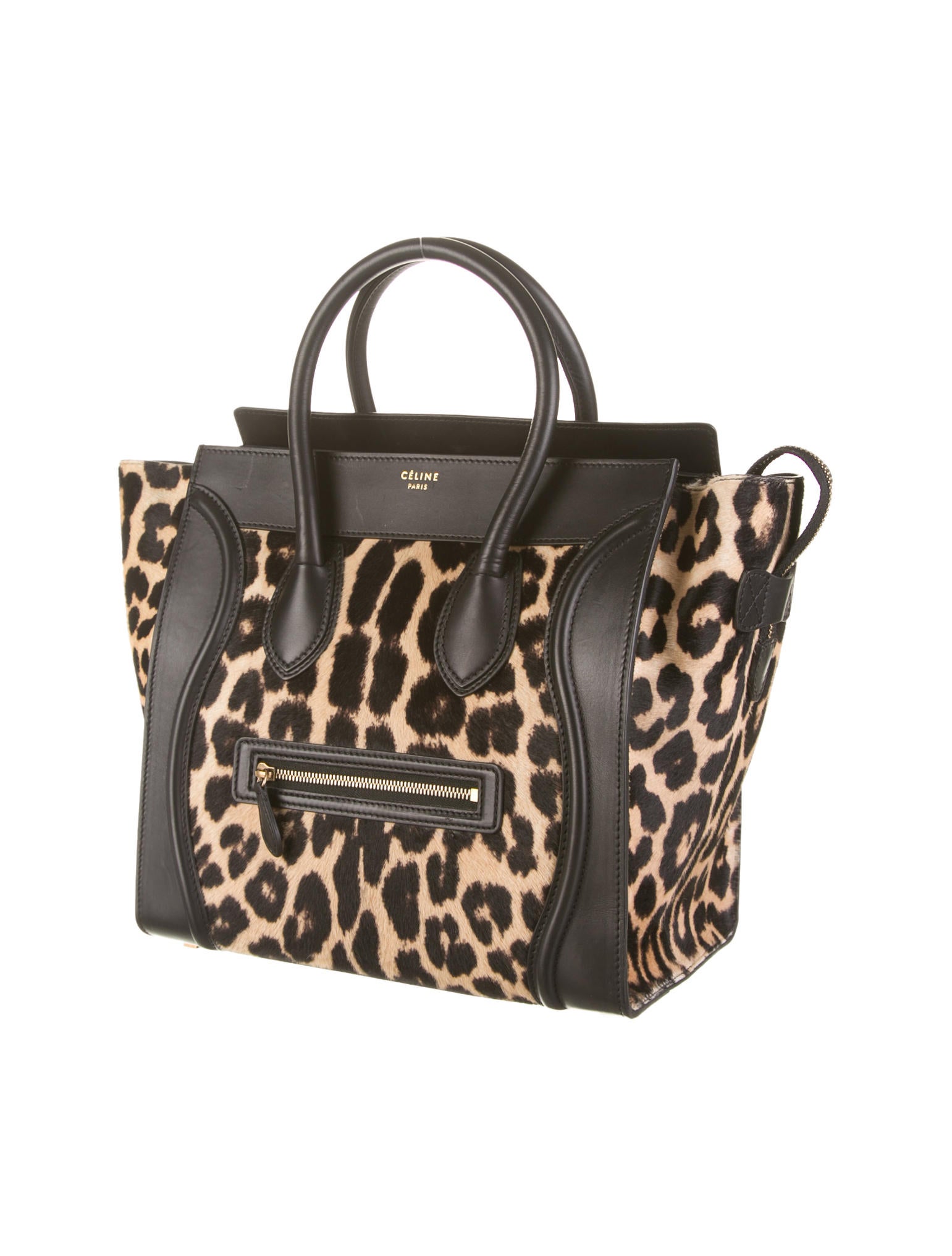 Celine Céline Pony Hair Mini Luggage Tote Black Totes, Handbags