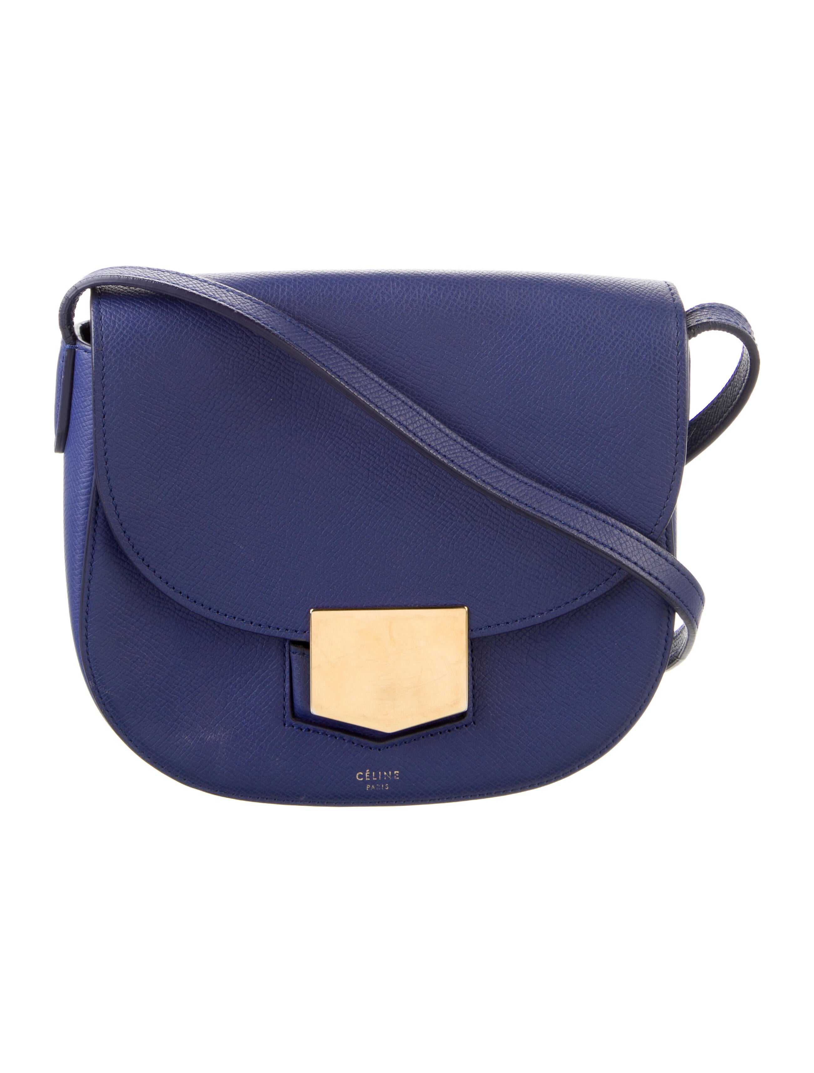 Celine Céline Small Trio Crossbody Bag Blue Crossbody Bags, Handbags
