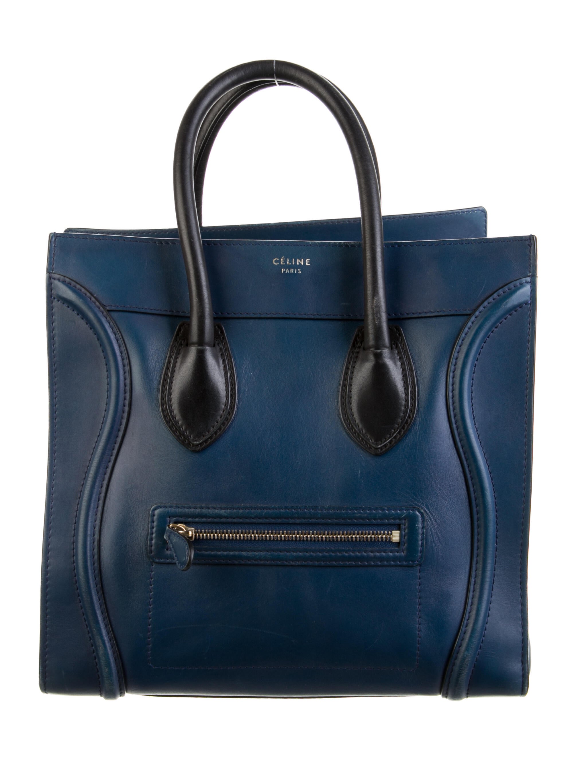 Celine Céline Mini Luggage Tote Blue Totes, Handbags CEL39065 The