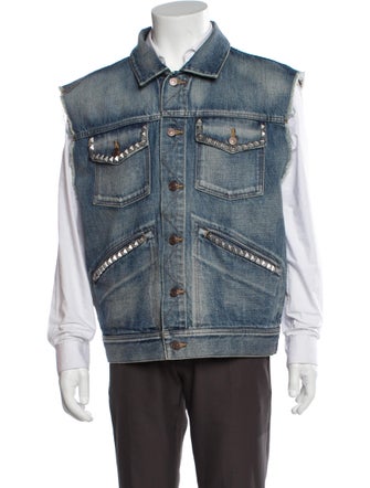 Celine 2021 2021 Studded Denim Gilet Vest