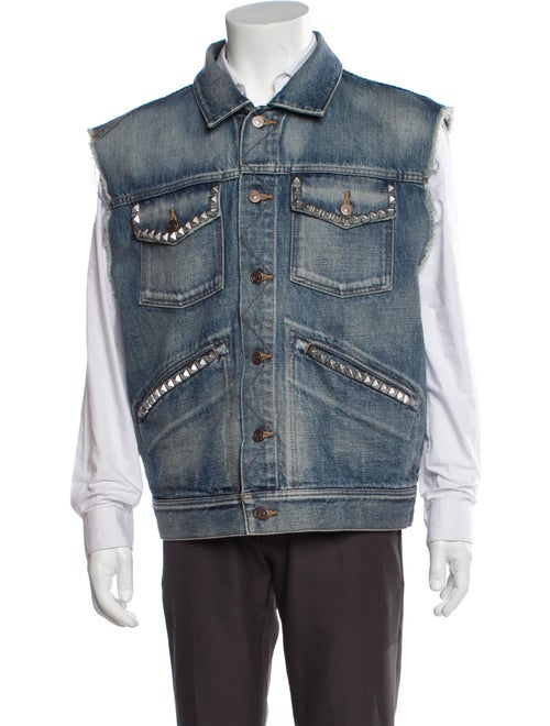 Celine 2021 2021 Studded Denim Gilet Vest