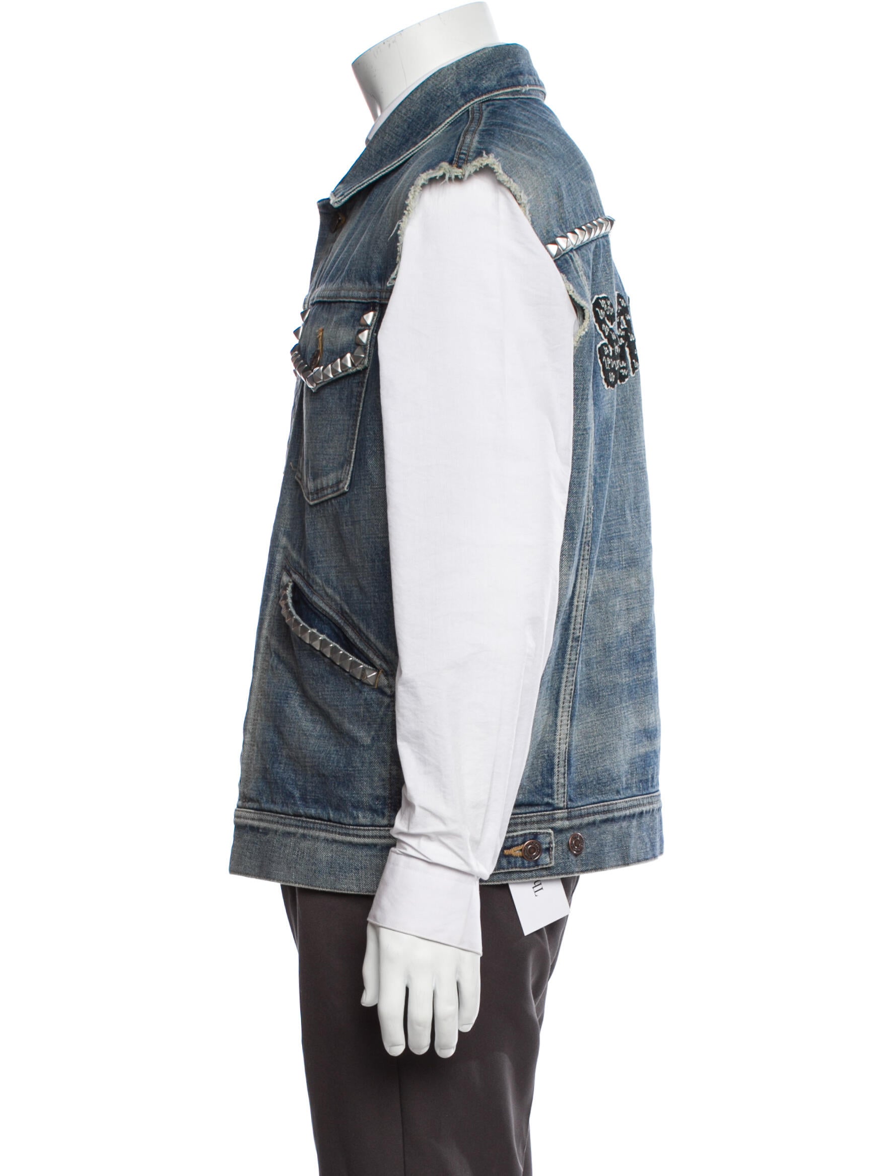 Celine 2021 2021 Studded Denim Gilet Vest