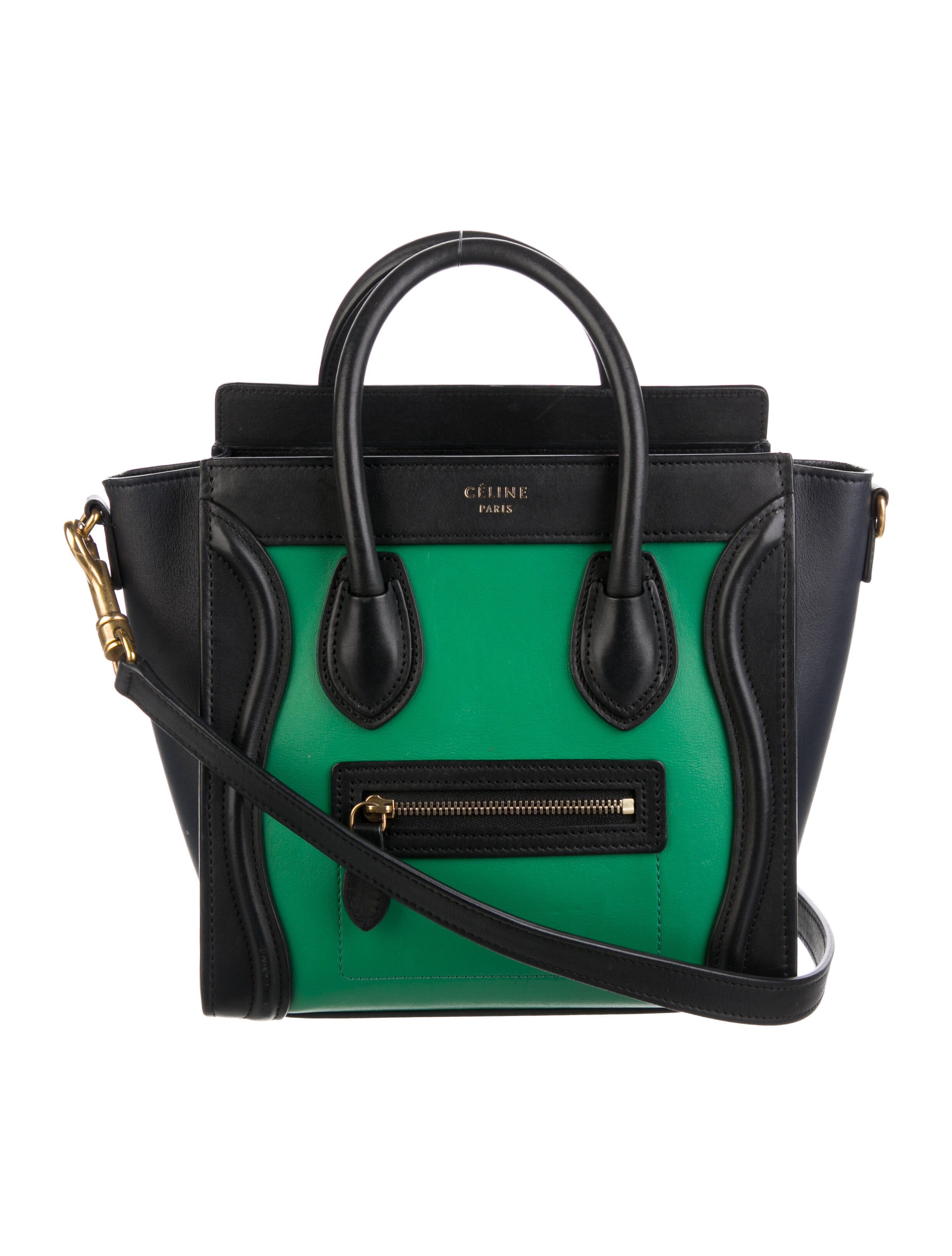 Celine Céline Nano Luggage Tote Green Totes, Handbags CEL23157