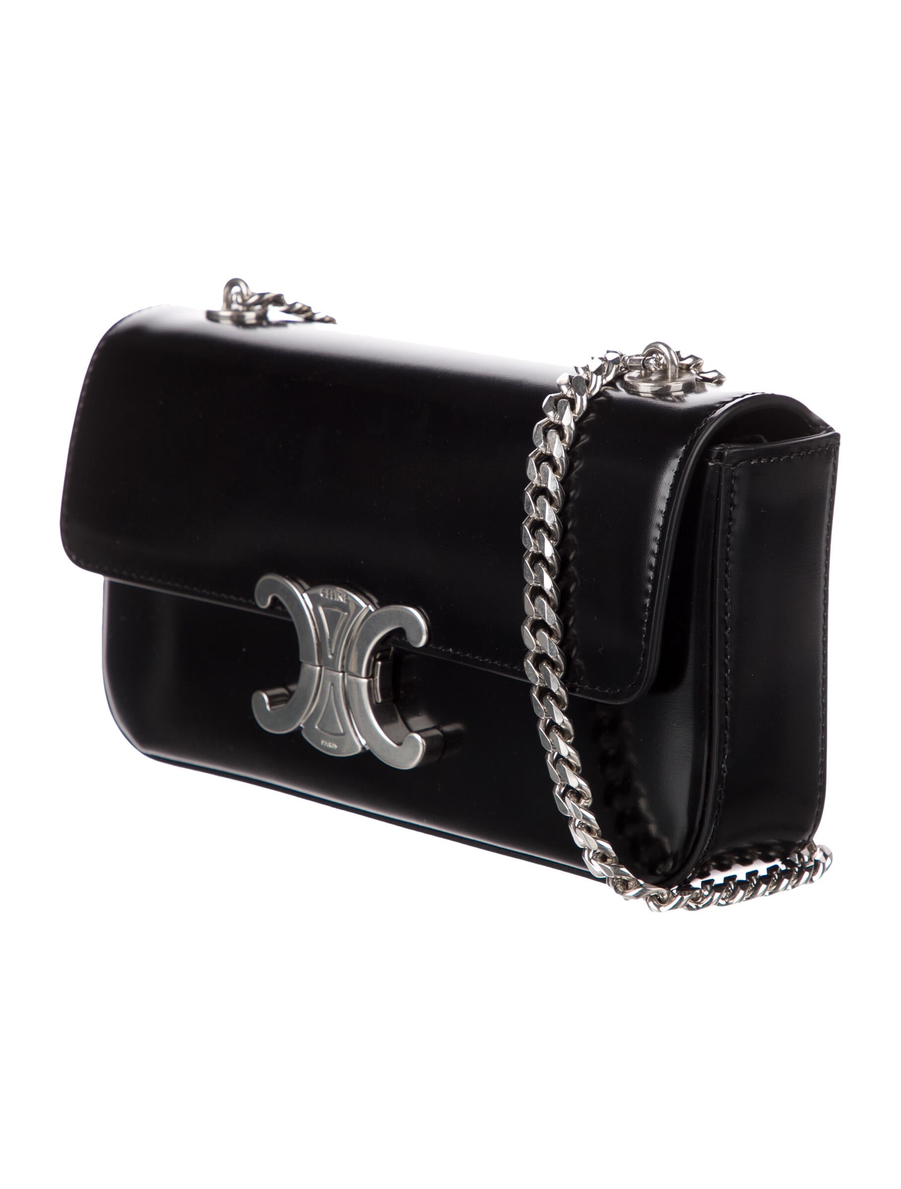 Celine 2022 Triomphe Chain Shoulder Bag - Black Shoulder