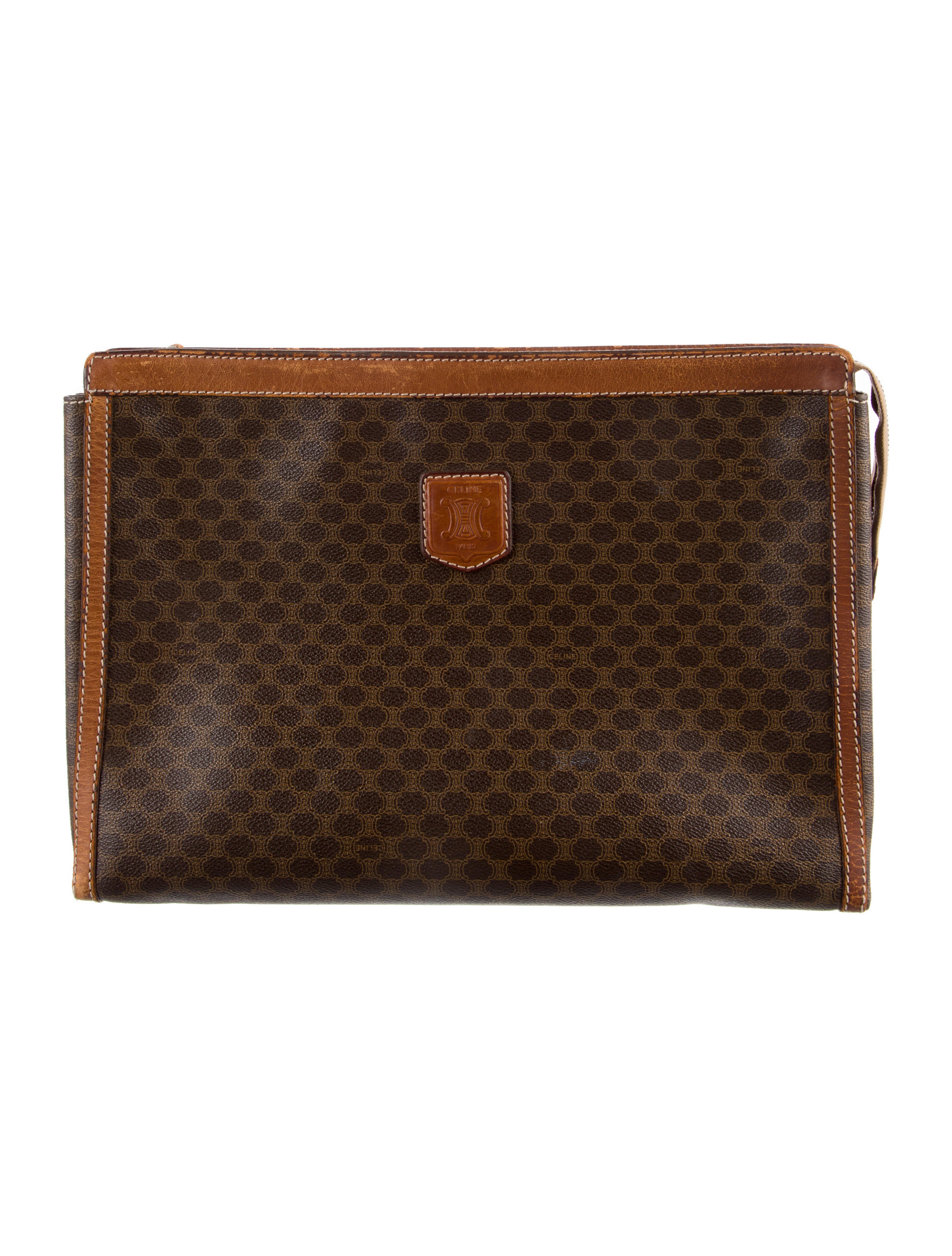 Celine Vintage Triomphe Clutch Brown Clutches, Handbags CEL243345