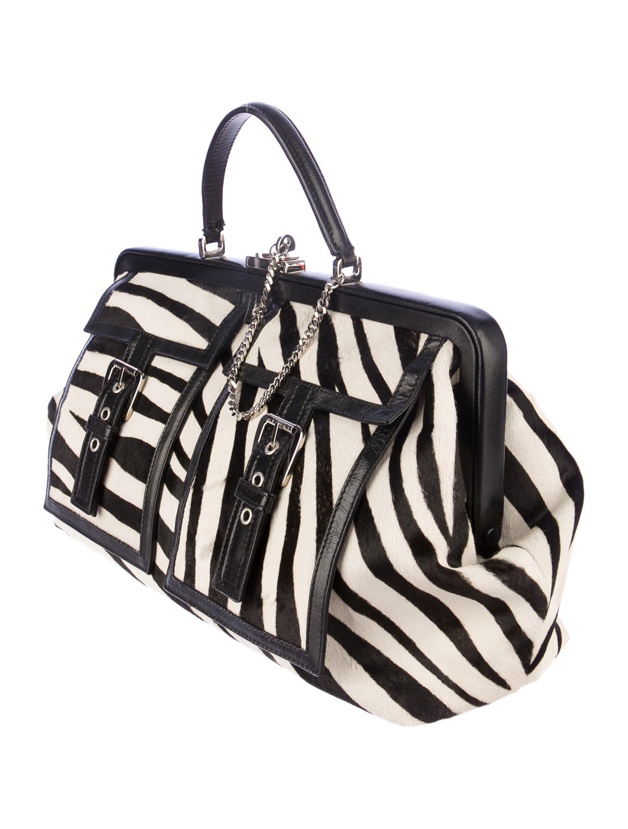 Celine Céline Zebra Handle Bag - Black Handle Bags, Handbags