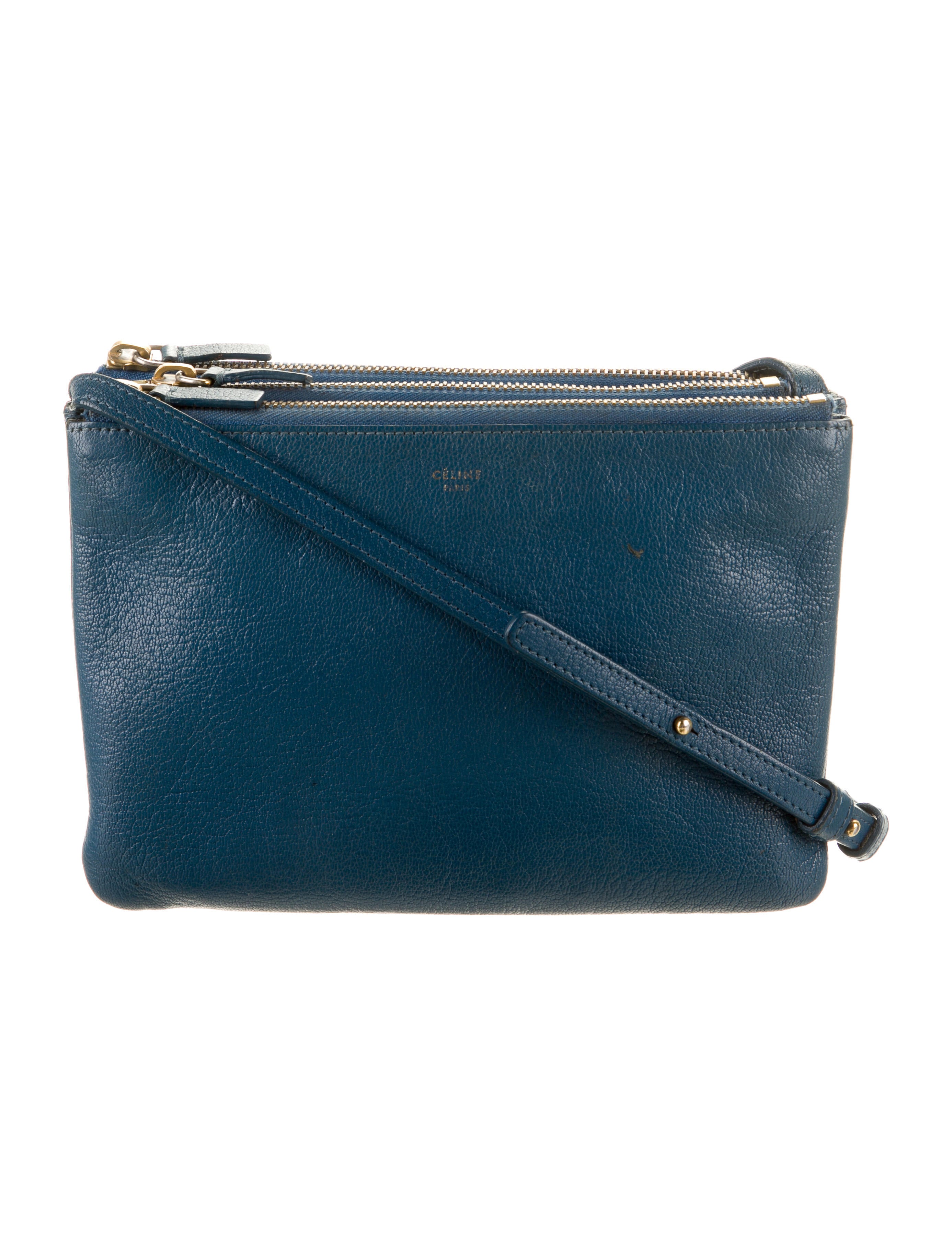 Celine Small Trio Crossbody Bag Blue Crossbody Bags, Handbags