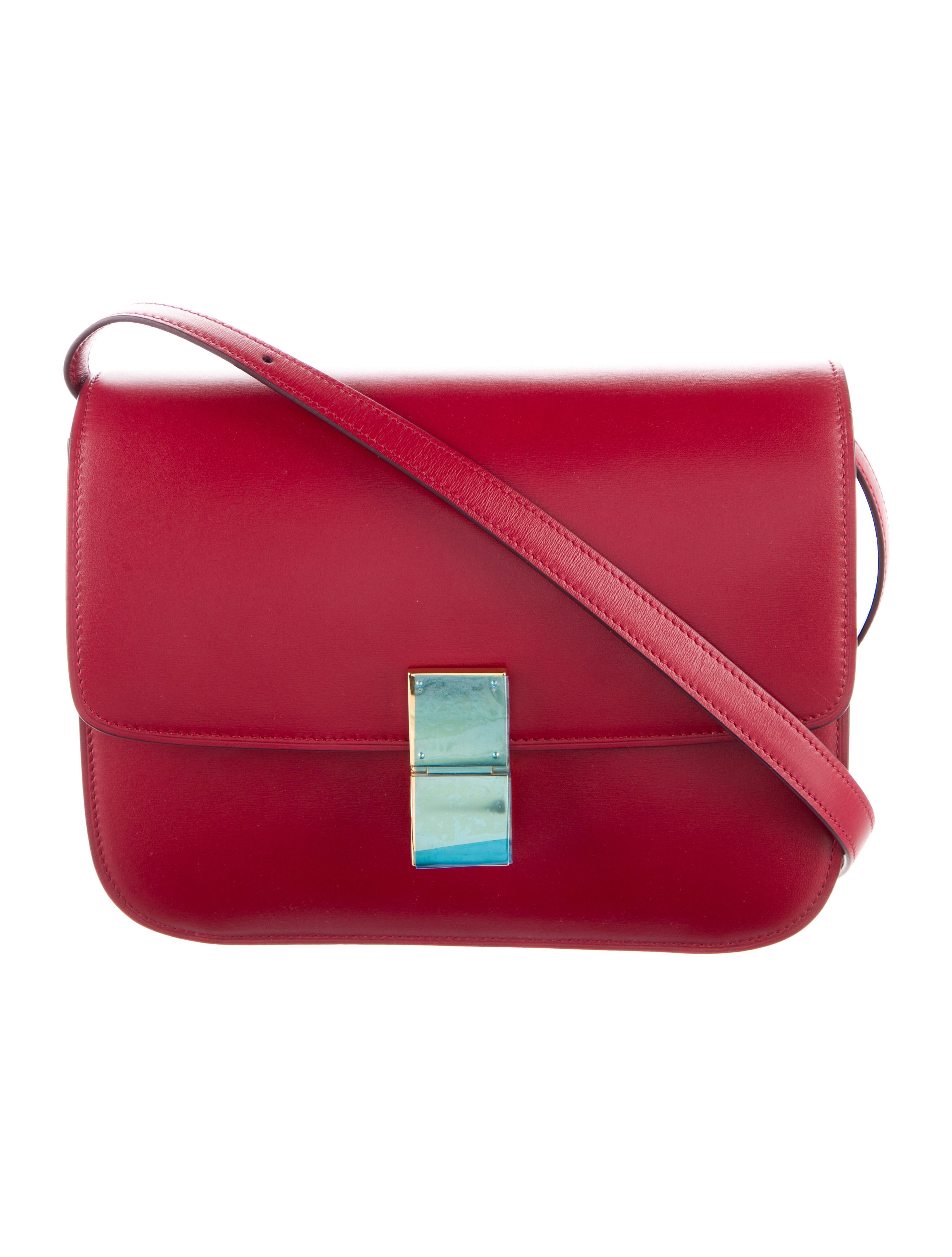 Celine Medium Classic Box Bag Burgundy Crossbody Bags, Handbags