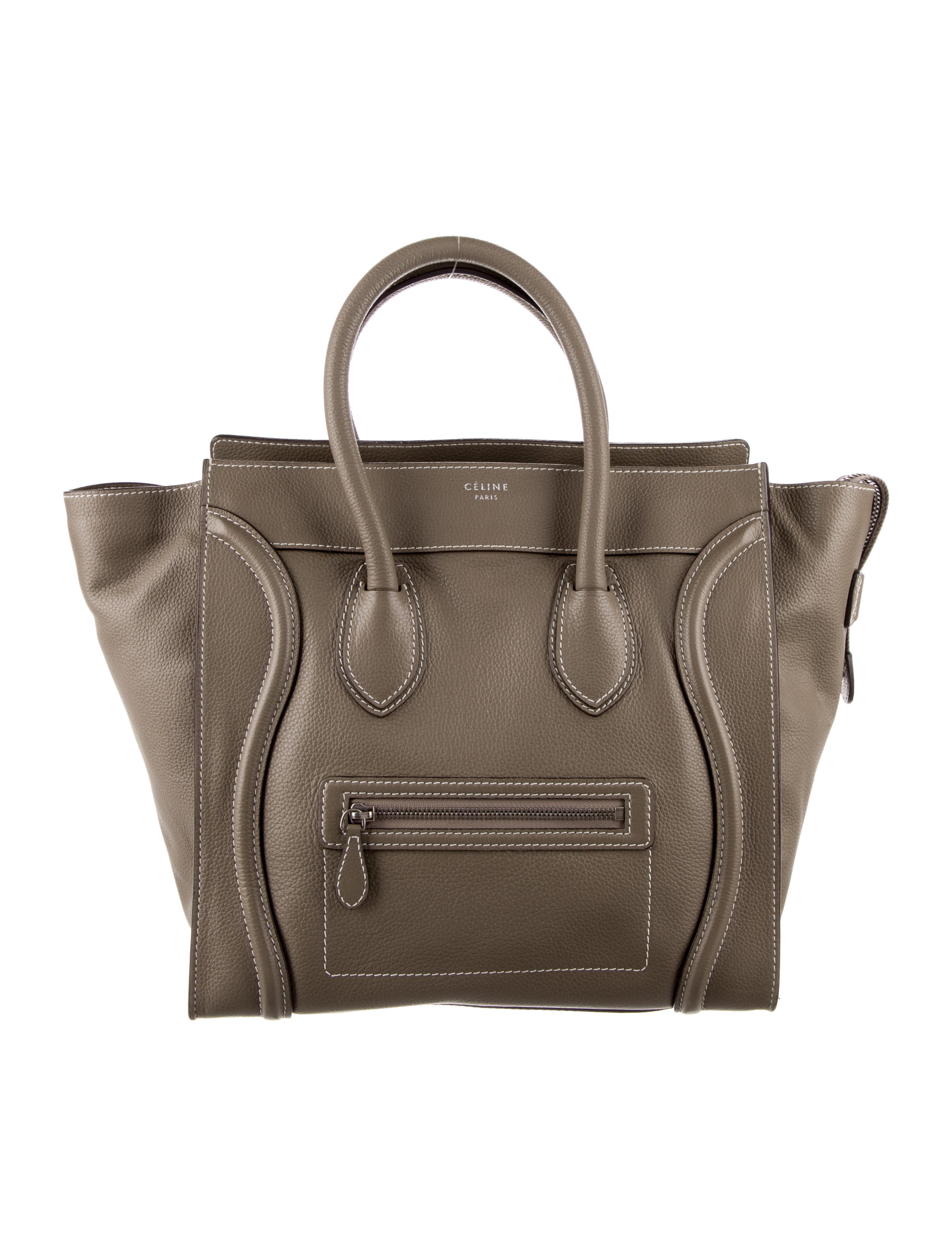 Celine Céline Mini Luggage Tote Grey Totes, Handbags CEL32248 The