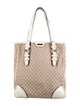 Celine Embossed Leather-Trimmed Macadam Tote
