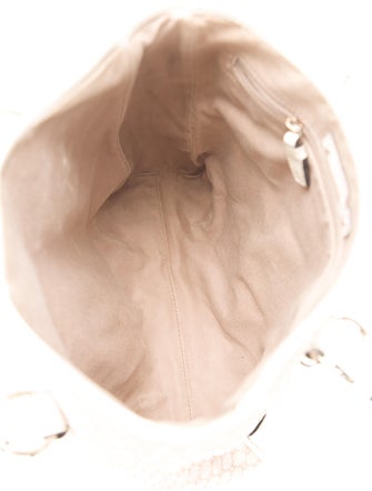 Celine Embossed Leather-Trimmed Macadam Tote