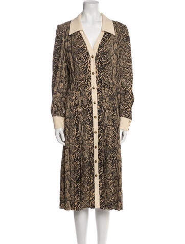 Celine Dresses Animal Print Long Dress Us8, Fr40 | M