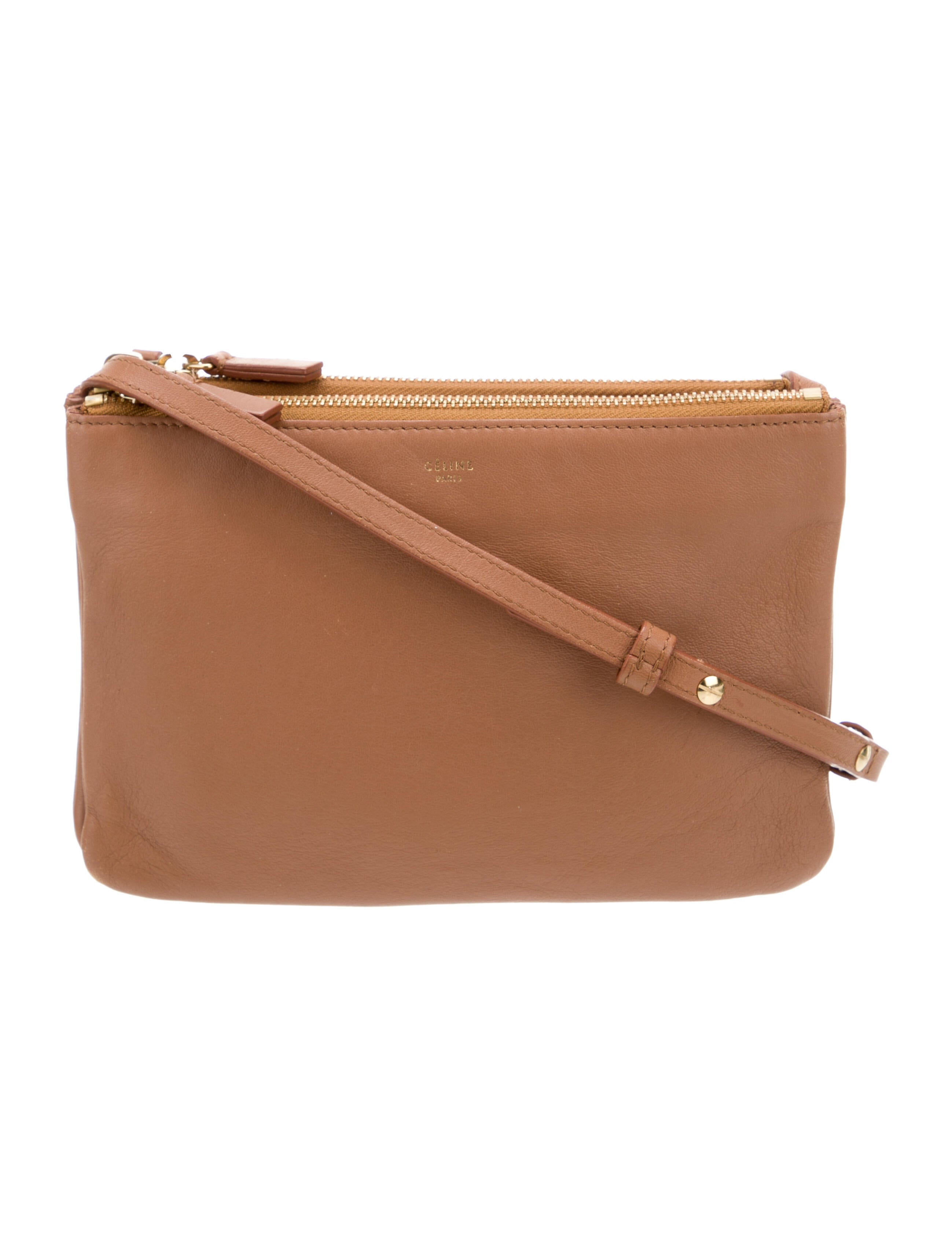 Celine Small Trio Crossbody Bag Brown Crossbody Bags, Handbags CEL263279 The RealReal