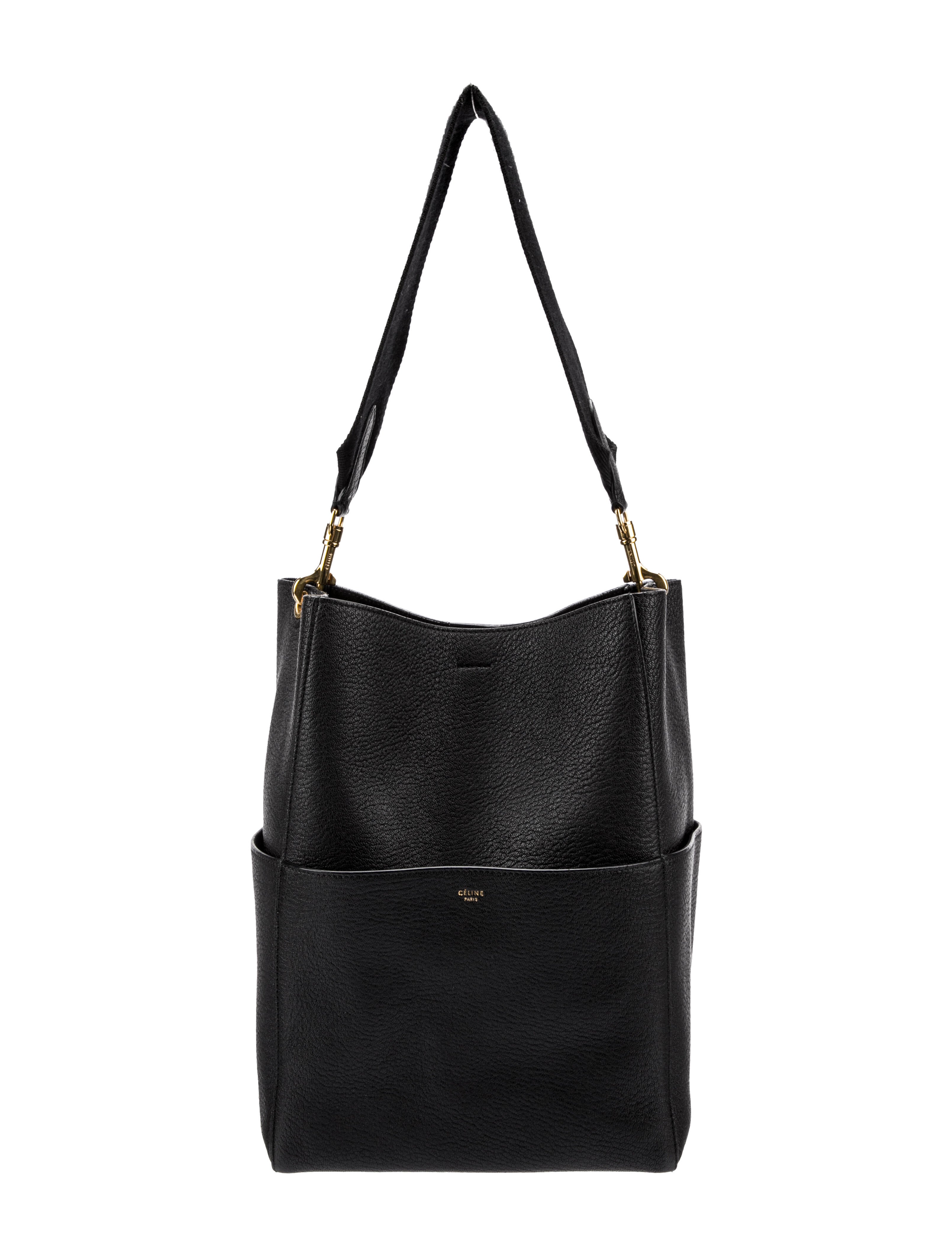 Celine Seau Sangle Bucket Bag Black Bucket Bags, Handbags CEL264192