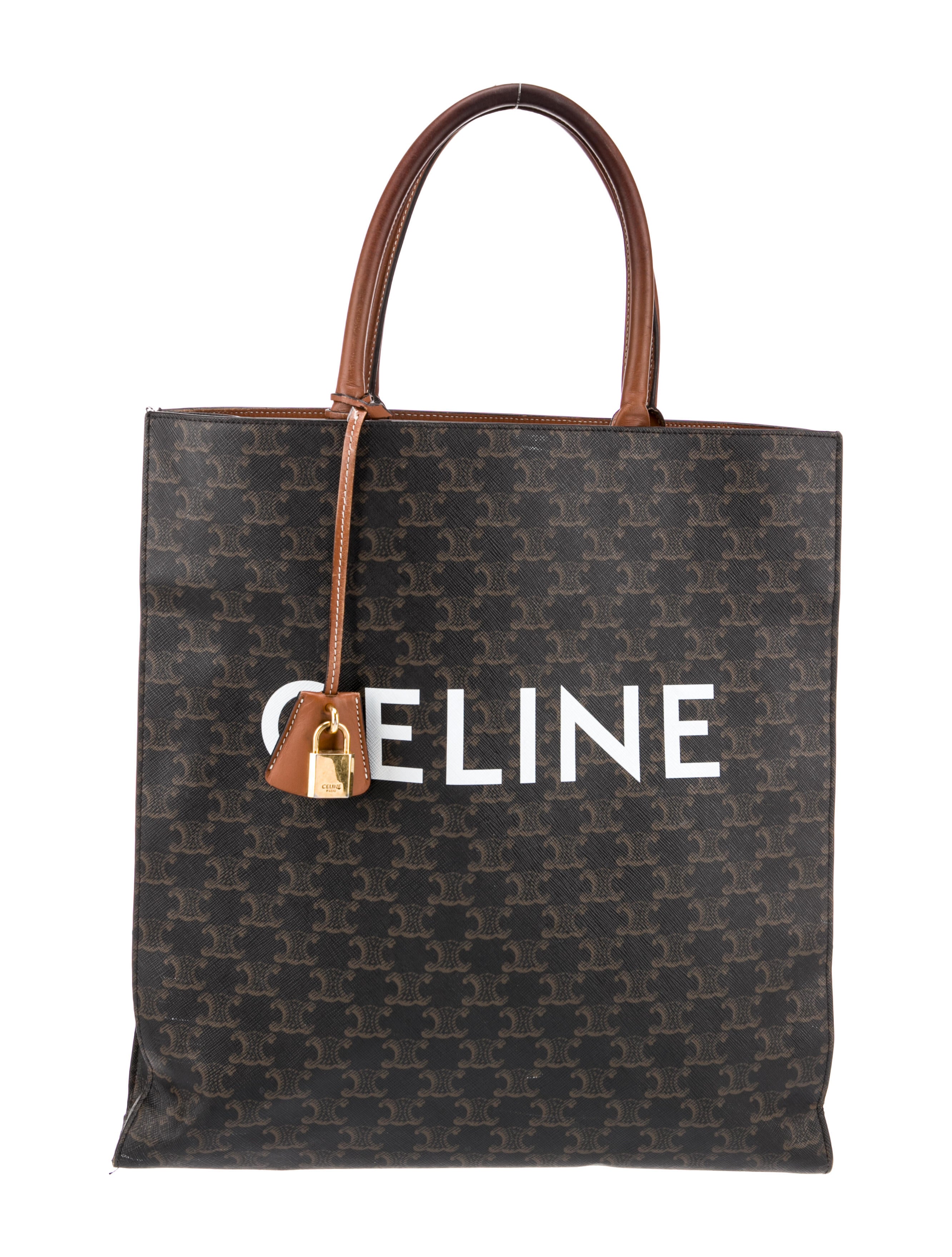 Celine Triomphe Vertical Cabas - Black Totes, Handbags - CEL266155 ...