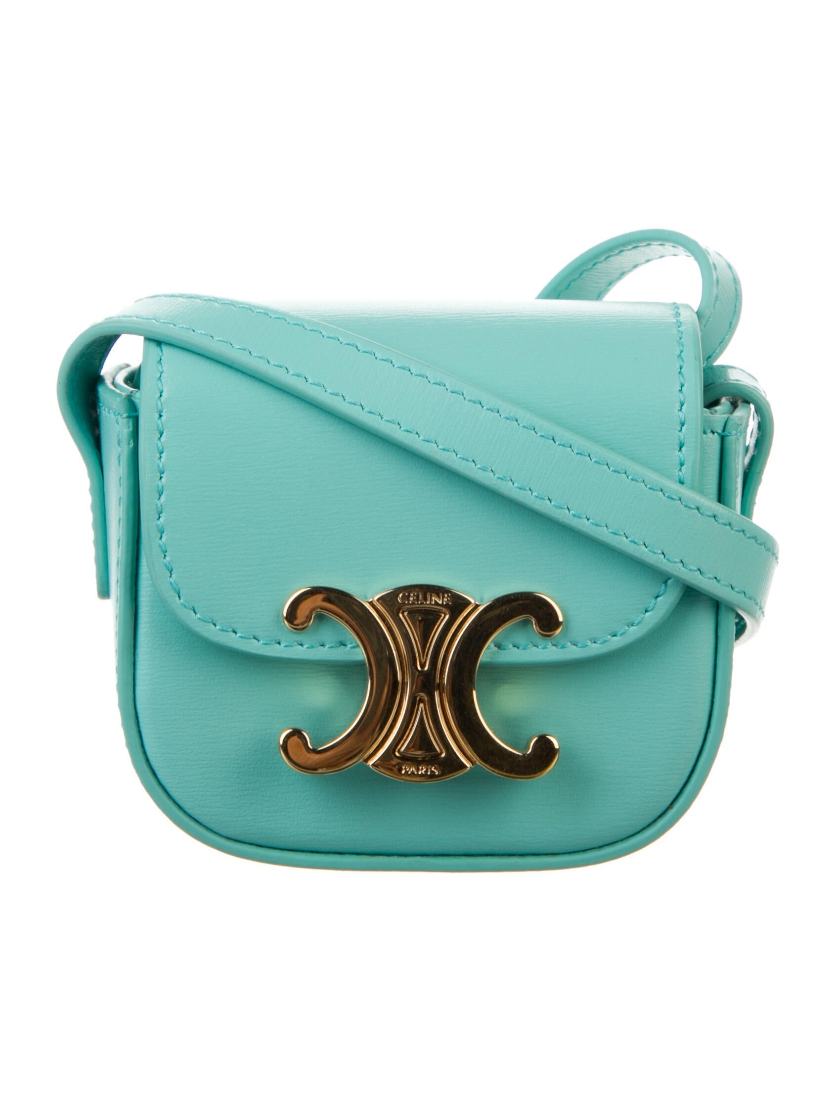 Celine Mini Triomphe Crossbody Bag Green Mini Bags, Handbags
