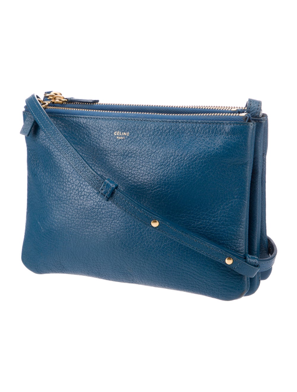 Celine Leather Triple Zip Crossbody Gem