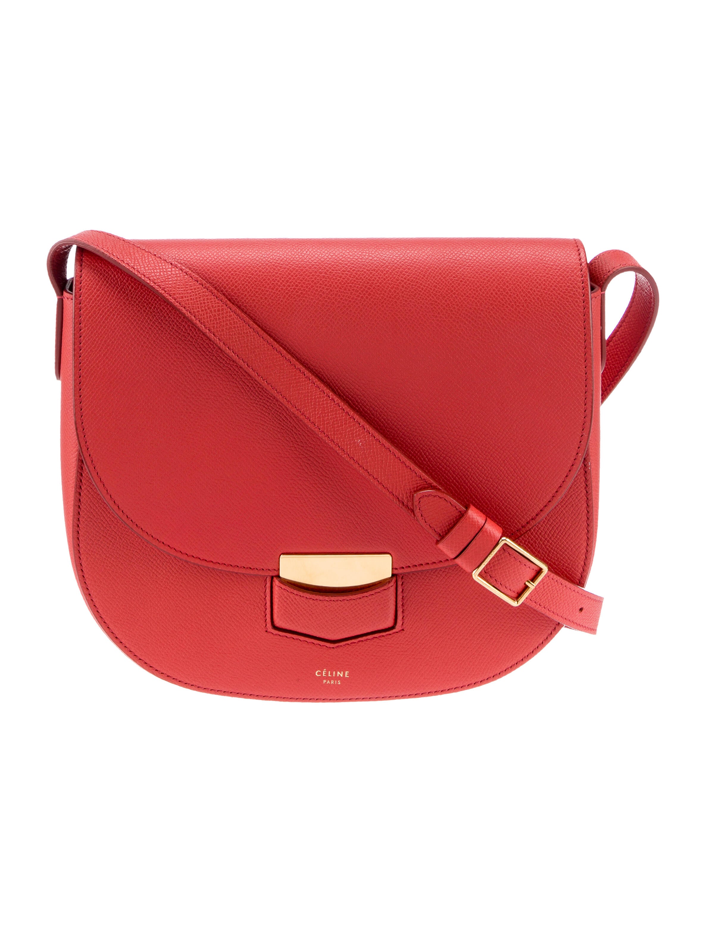 Celine Compact Trotteur Bag Orange Crossbody Bags, Handbags