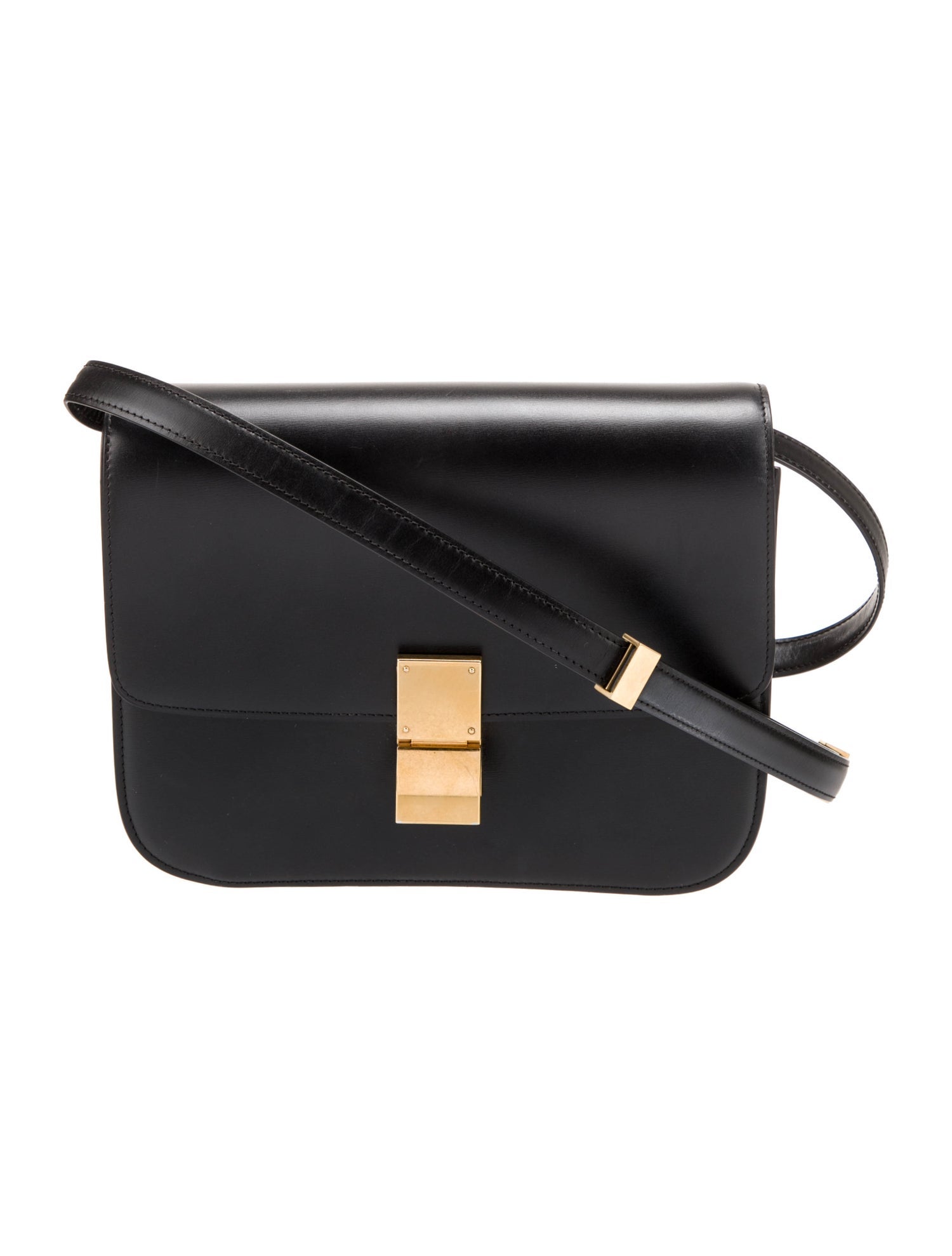 Celine Medium Classic Box Bag Black Crossbody Bags, Handbags