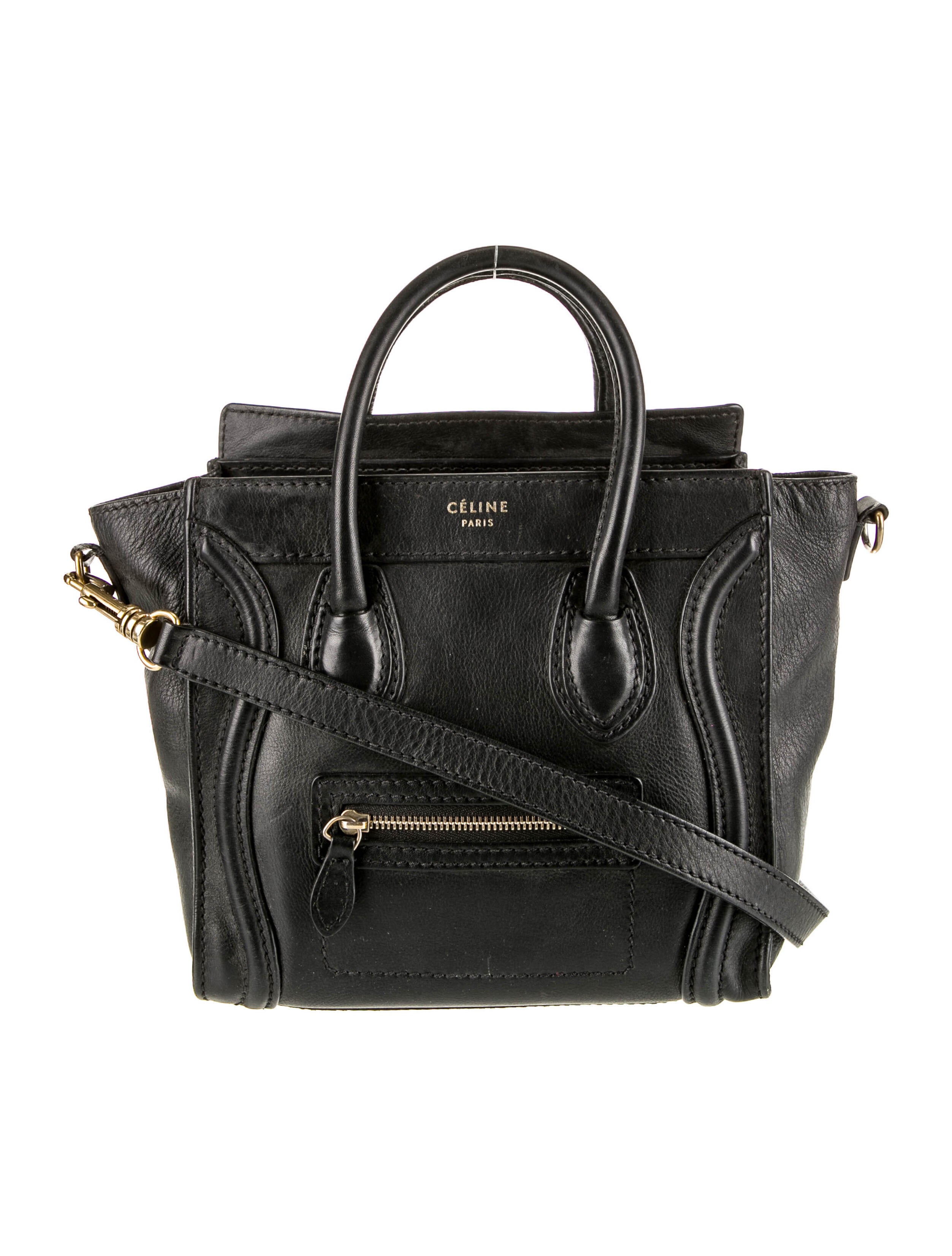 Celine Nano Luggage Tote Orange Handle Bags, Handbags CEL270027