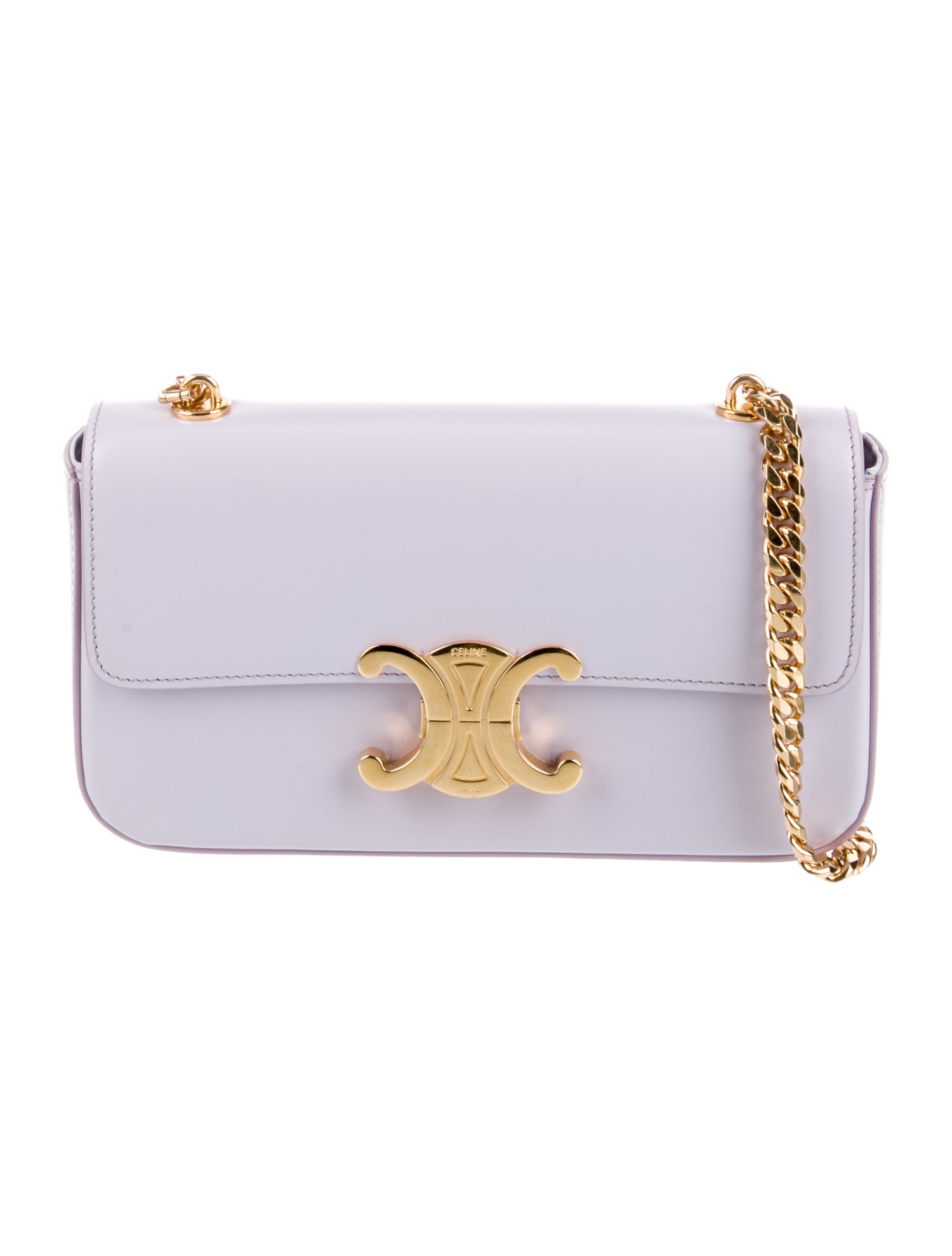 【CELINE】MINI CHAIN SHOULDER BAG Celine Mini Triomphe Shoulder Bag Crossbody Black Calfskin