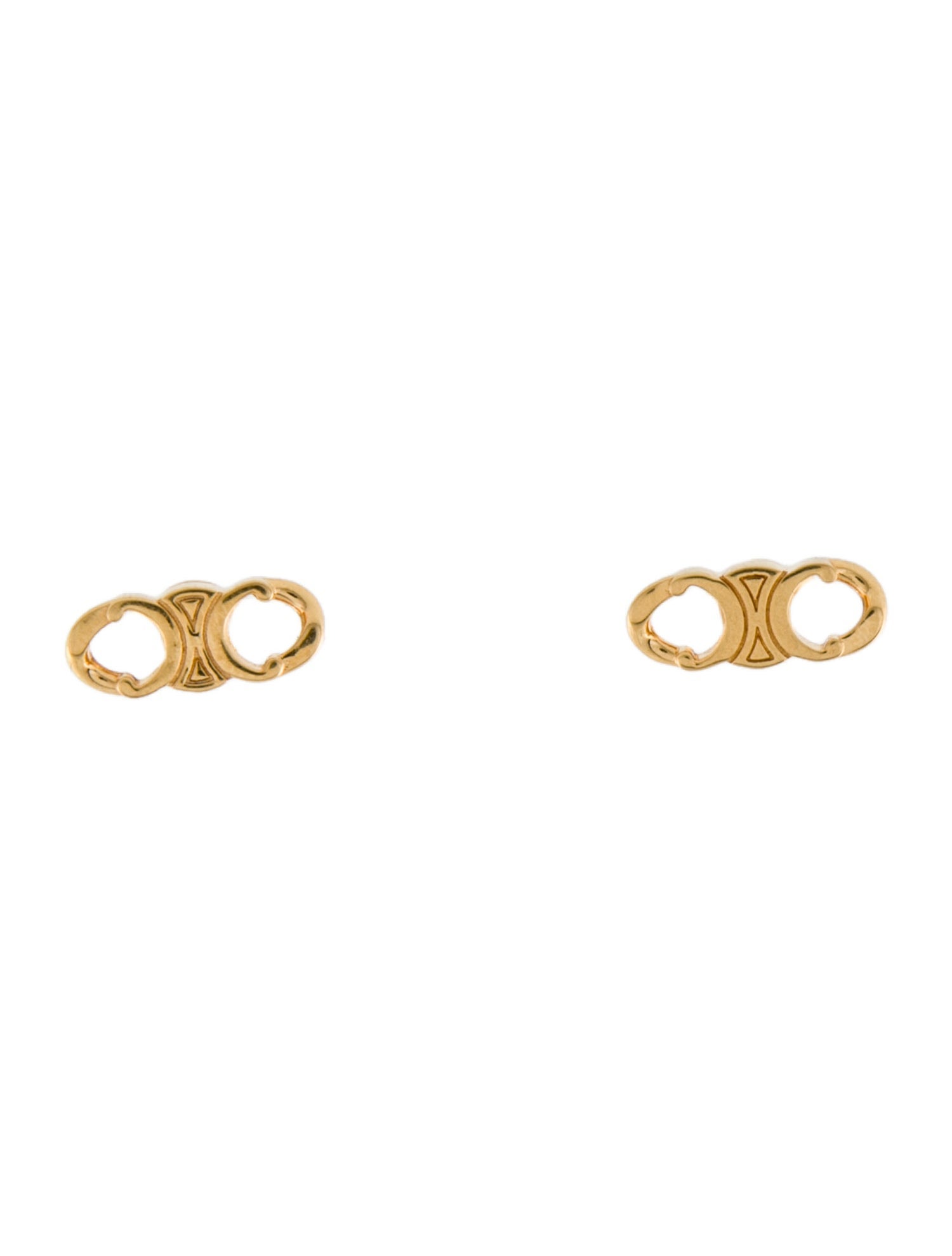 CELINE Triomphe Gourmette Studs Earrings ピアス 460BL6BRA CELINE Triomphe Gourmette Studs Earrings ピアス 460BL6BRA