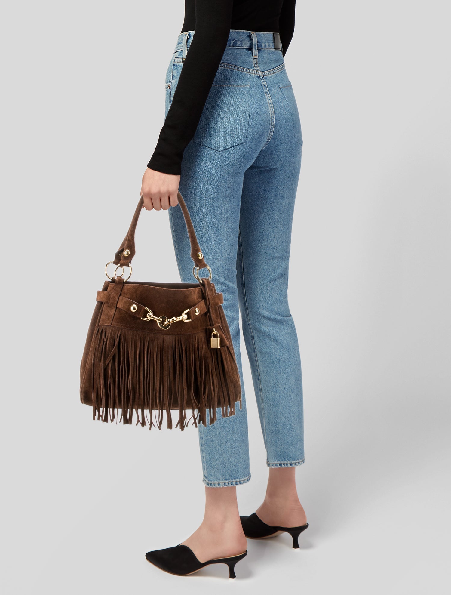 Celine 2023 Medium Fringe Annabel Bag - Brown Shoulder Bags