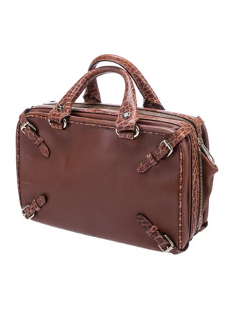 Celine Crocodile Embossed Trunkette Bag