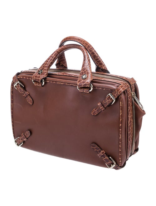 Celine Crocodile Embossed Trunkette Bag