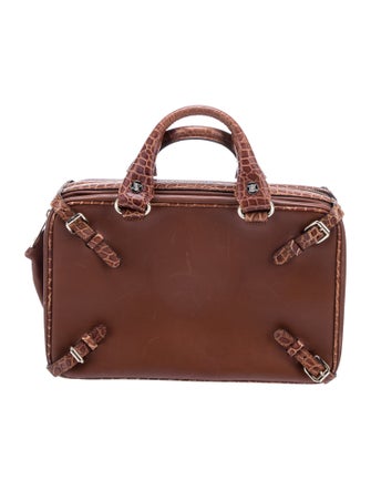 Celine Crocodile Embossed Trunkette Bag