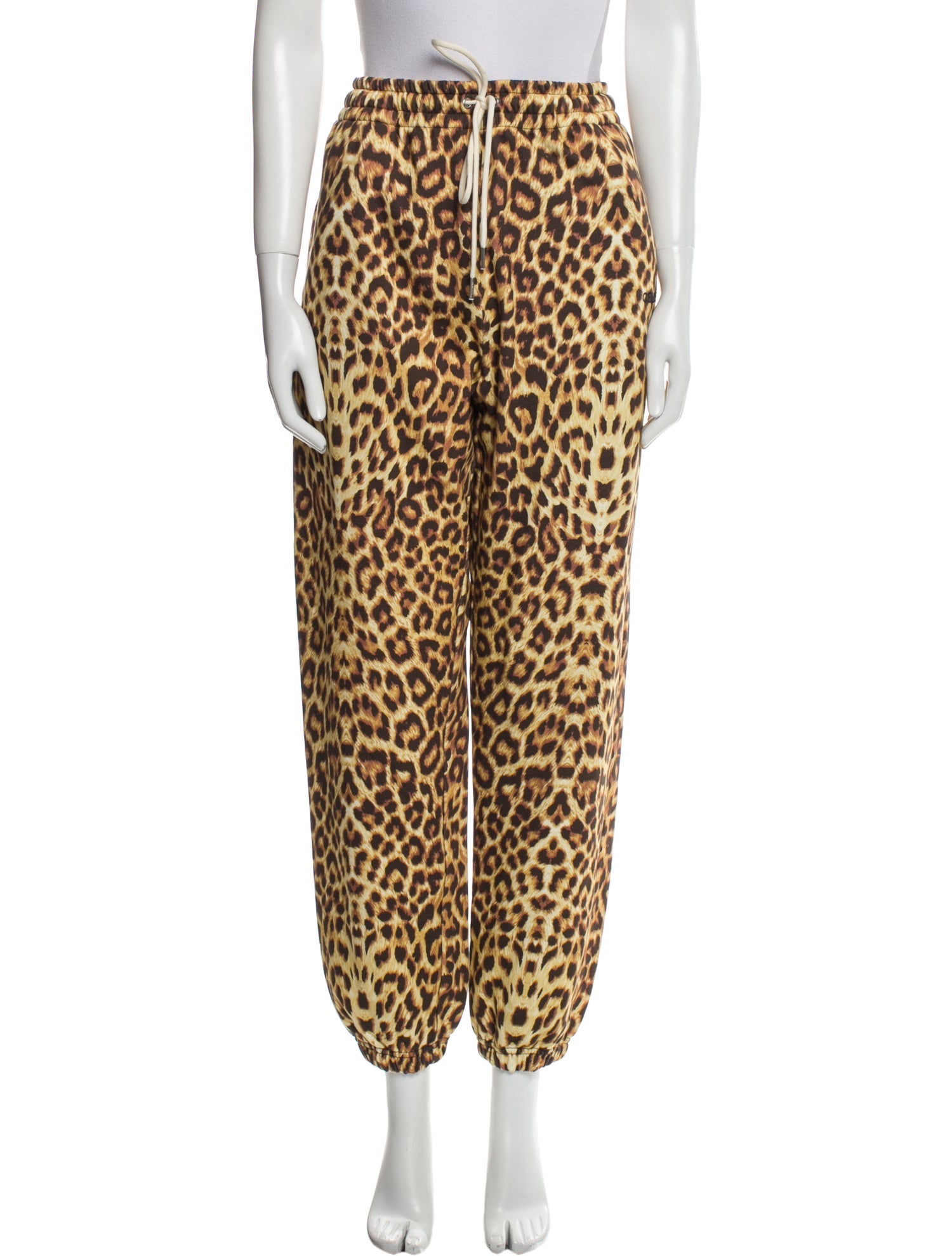 Celine Leopard Joggers w/ Tags - Brown, 13.5