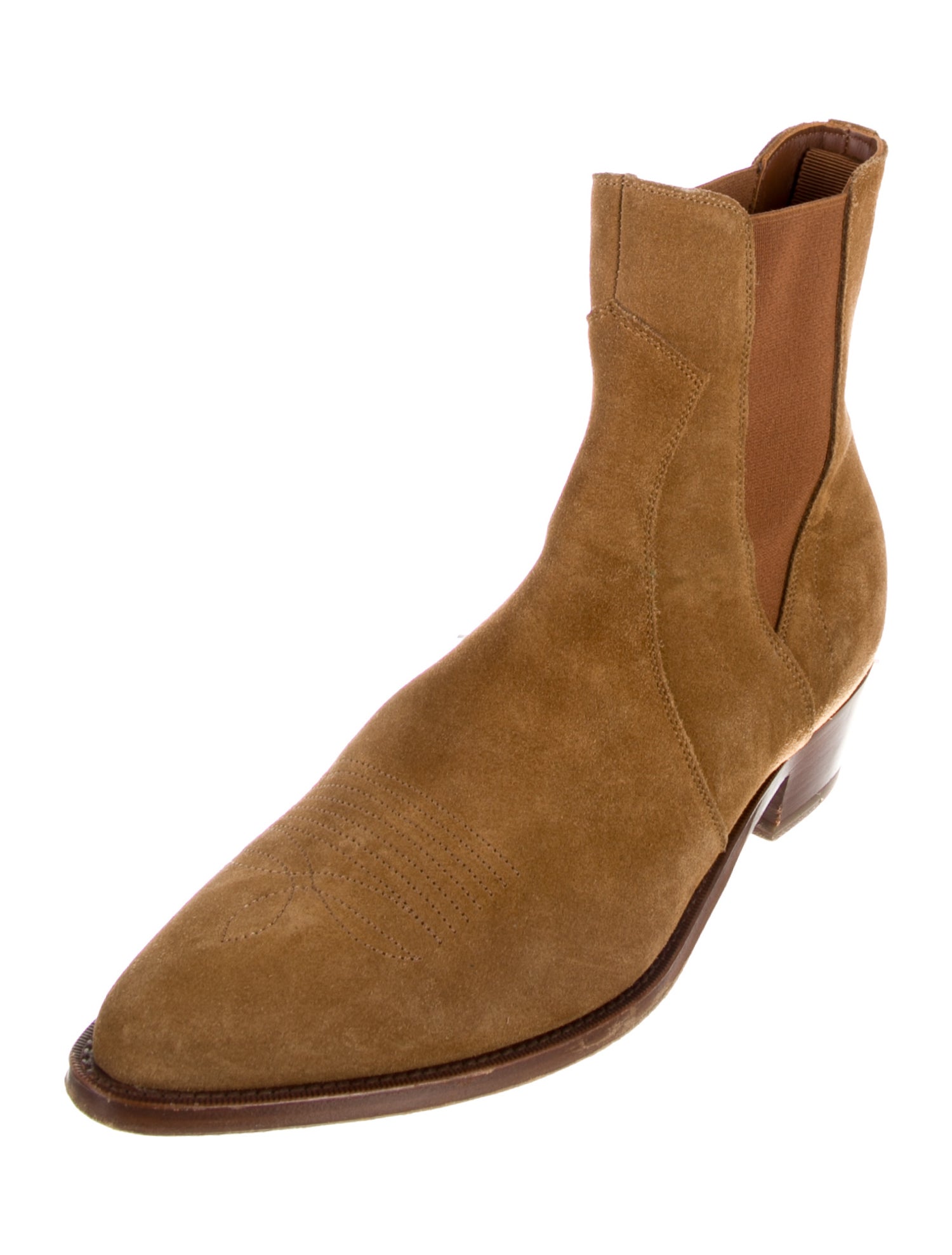 suede embroidered boots