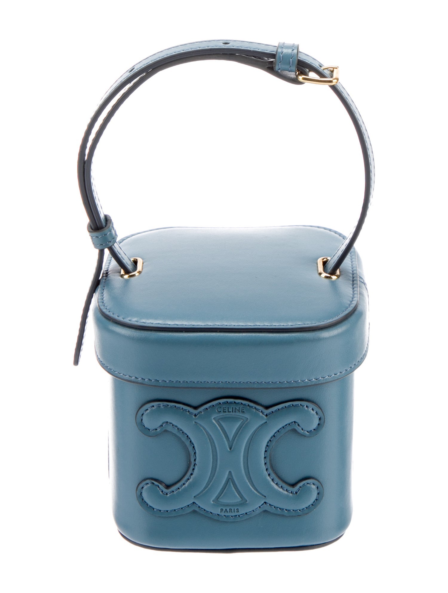 【VIP価格】CELINE SMALL CUIR TRIOMPHE BAG Celine Small Cuir Triomphe Box Crossbody Bag - Blue Shoulder