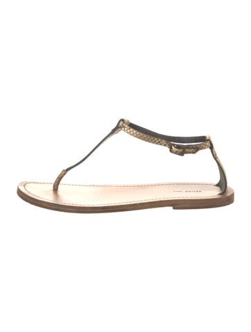 Celine Sandals Snakeskin Animal Print T-Strap IT 41 | 11
