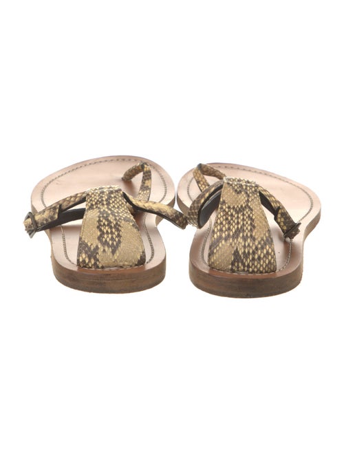 Celine Snakeskin Animal Print T-Strap Sandals