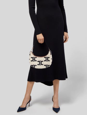 Celine 2022 Terry Cloth Triomphe Ava Hobo