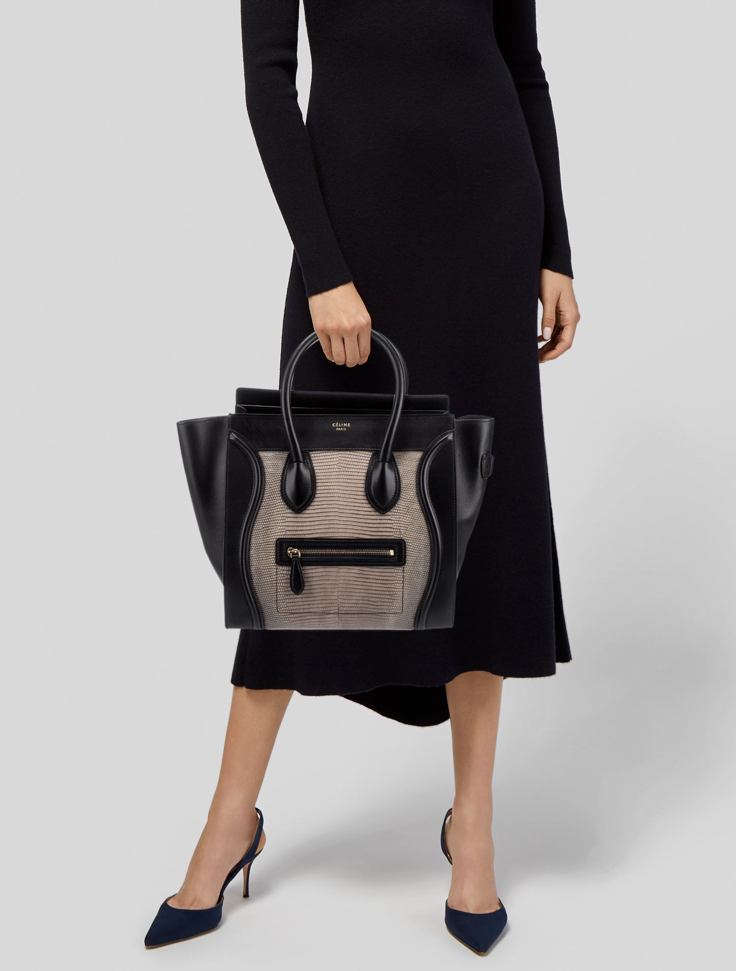 Celine Python Mini Luggage Tote - Black Totes, Handbags - CEL288346 ...