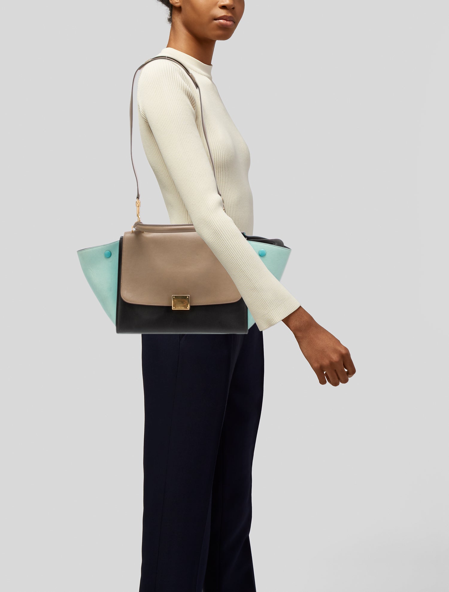 Celine Small Tricolor Trapeze Bag