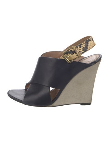 Celine Sandals Leather Cutout Accent Slingback 6
