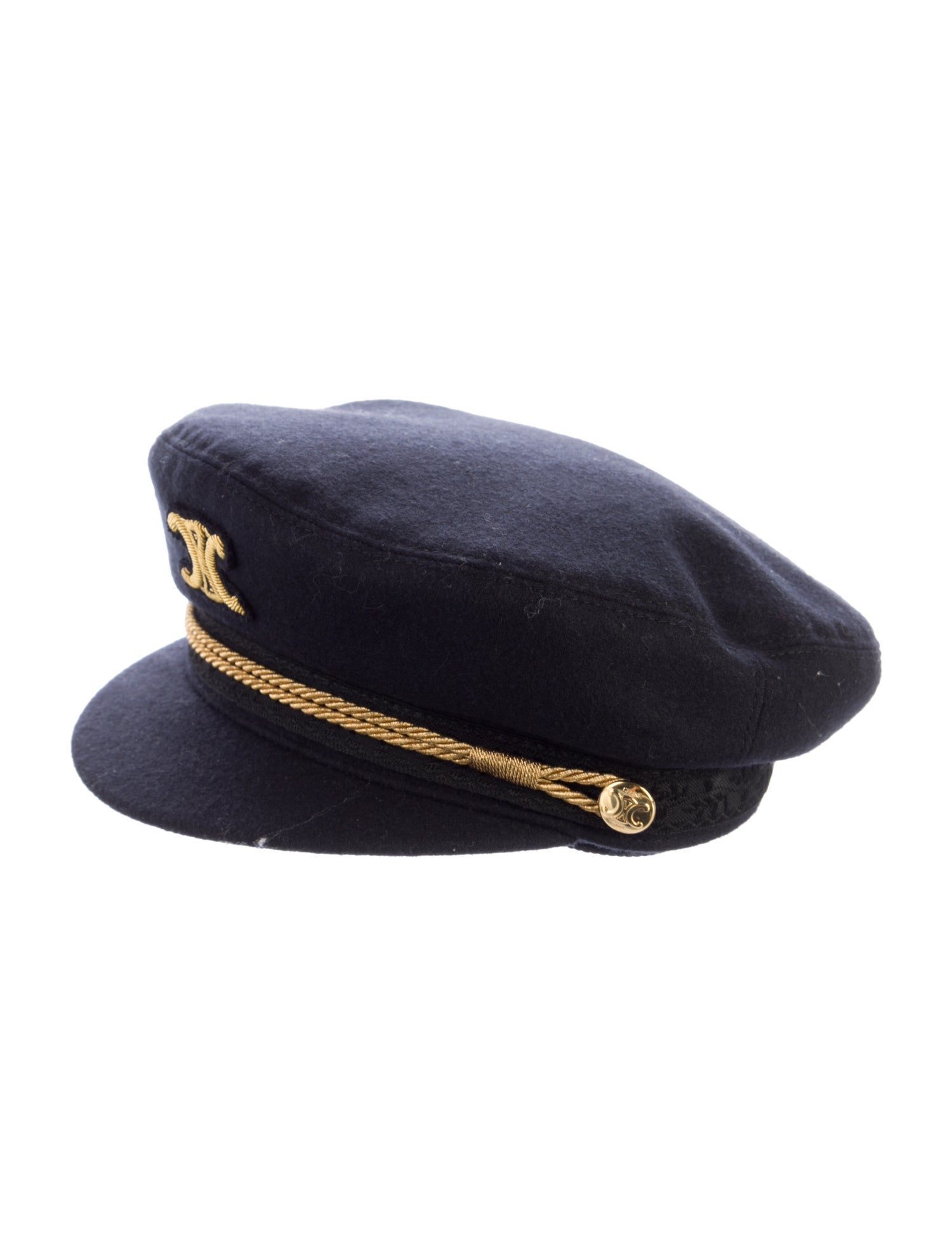 帽子・その他 CELINE | WOOL SAILOR CAP WITH TRIOMPHE PATCH 2AUS1327V.07DN TRIOMPHE SAILOR CAP IN WOOL CLOTH - DARK NAVY | CELINE