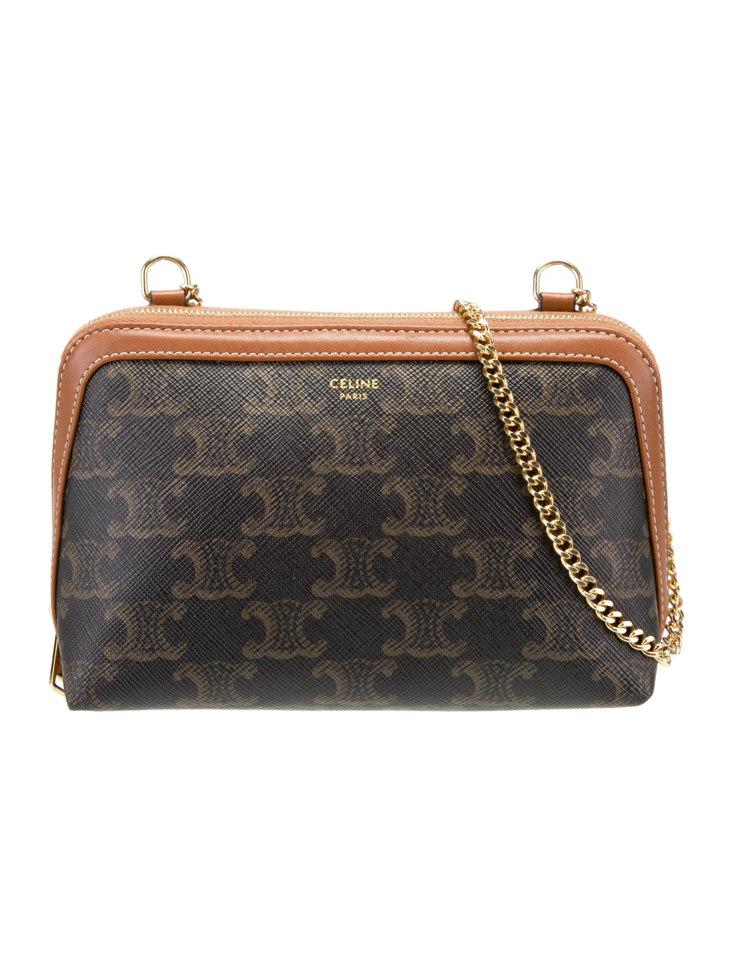 注目◇TRIOMPHE スモール クラッチバッグ◇CELINE 人気☆】セリーヌ クラッチバッグ チェーン付き トリオンフ