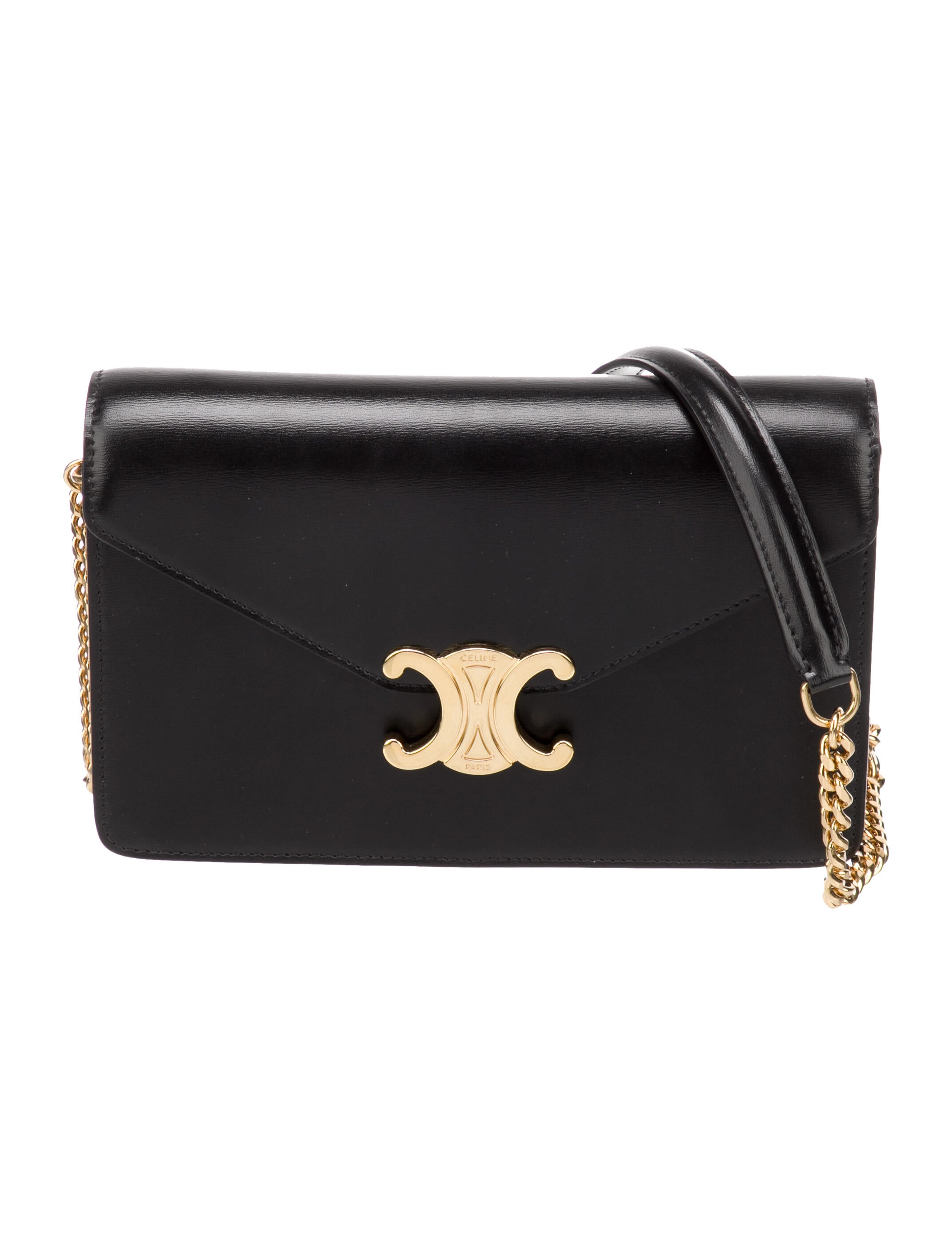 【CELINE】MARGO CHAIN SHOULDER BAG Celine 2023 Margo Wallet on Chain - Black Crossbody Bags