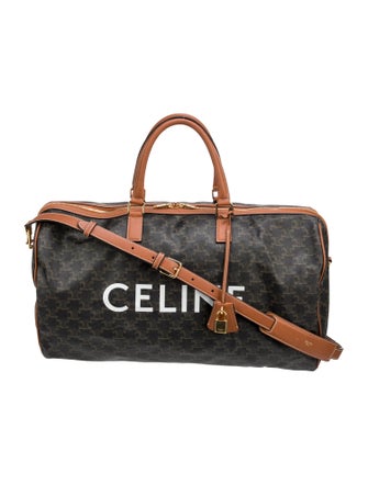 Celine Leather-Trimmed Triomphe Weekender