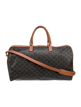 Celine Leather-Trimmed Triomphe Weekender