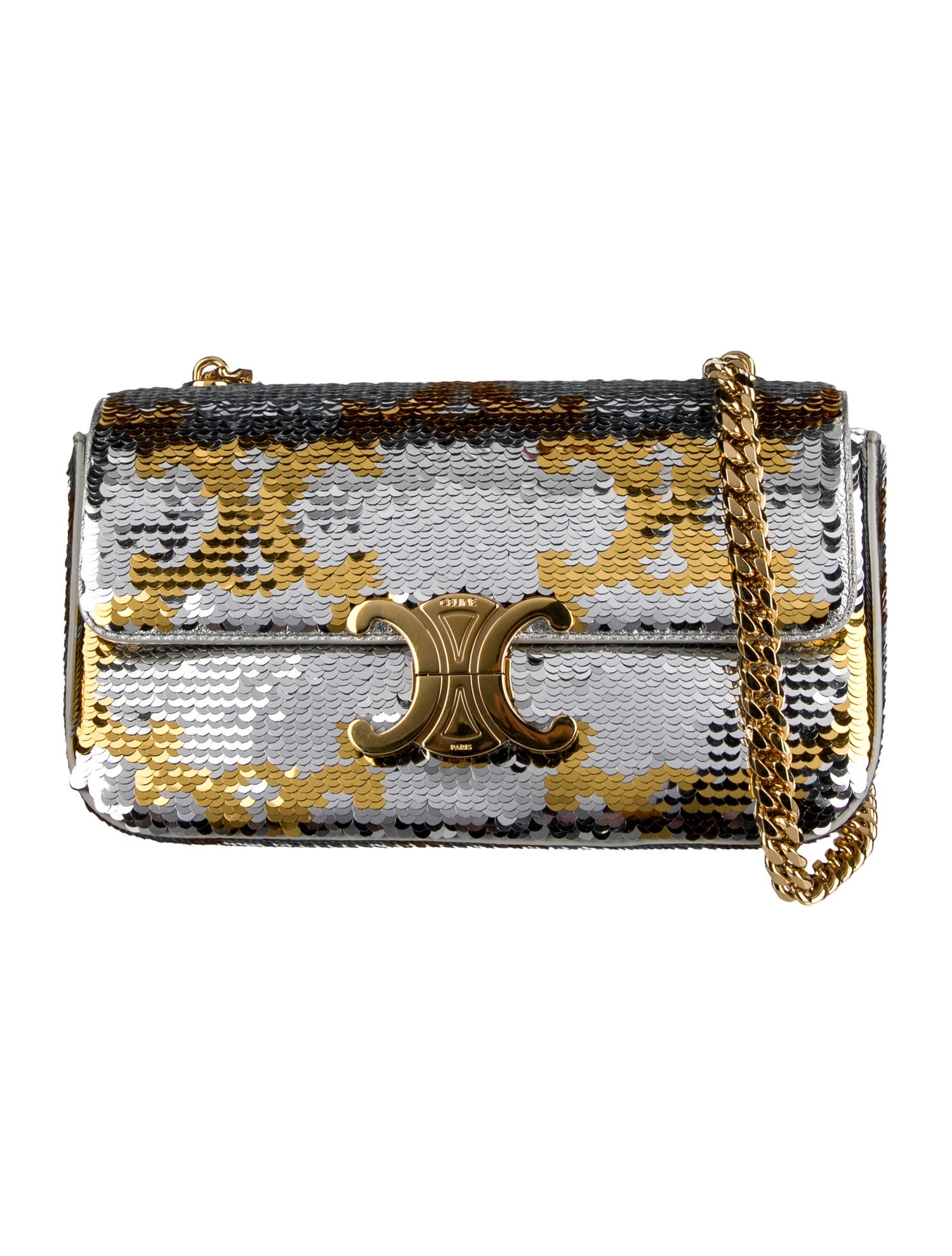 Celine Chain Claude Triomphe - Gold Shoulder Bags, Handbags