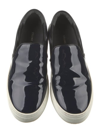 Celine Patent Leather Colorblock Pattern Sneakers