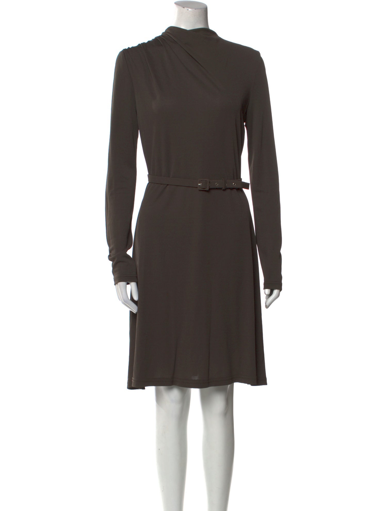 Celine Mock Neck Knee-Length Dress