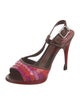 Celine Patent Leather Printed Slingback Sandals